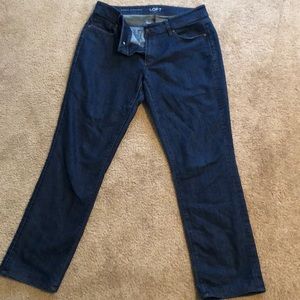 Loft dark blue curvy straight jeans